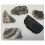 Misc. Rock Slices, Stone Animals (Some Have Chips Present) & More