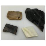 Misc. Rock Slices, Stone Animals (Some Have Chips Present) & More