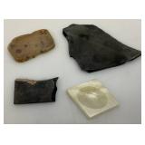 Misc. Rock Slices, Stone Animals (Some Have Chips Present) & More