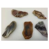 Misc. Rock Slices, Stone Animals (Some Have Chips Present) & More