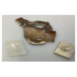 Misc. Rock Slices, Stone Animals (Some Have Chips Present) & More