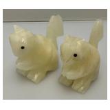 Misc. Rock Slices, Stone Animals (One Has Chipped hand) & More