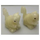 Misc. Rock Slices, Stone Animals (One Has Chipped hand) & More