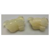 Misc. Rock Slices, Stone Animals (One Has Chipped hand) & More