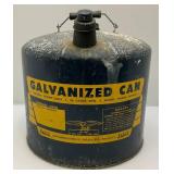 Vintage Galvanized Gas Can & Tire Pressure Gauge