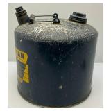 Vintage Galvanized Gas Can & Tire Pressure Gauge