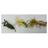 Vintage Bass Fishing Lures Including Frog And More