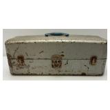 Antique Metal Tackle Box With Some Vintage Lures
