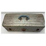 Antique Metal Tackle Box With Some Vintage Lures