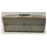 Antique Metal Tackle Box With Some Vintage Lures