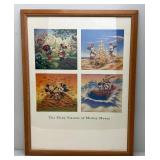 Framed Behind Acrylic 26 1/4" x 34 1/4" Many Seasons Of Mickey Mouse Print