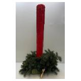 Antique 41" Styrofoam Molded Lighted Candle