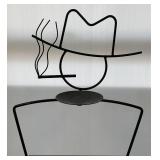 5ft Tall Metal Marlboro Man Sculpture Ashtray Plant Stand