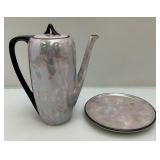 (RARE) Vintage Tea & Coffee Set German China Iridescent Stamped RS Prussia