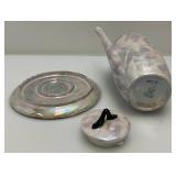 (RARE) Vintage Tea & Coffee Set German China Iridescent Stamped RS Prussia