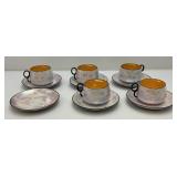 (RARE) Vintage Tea & Coffee Set German China Iridescent Stamped RS Prussia