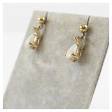 14K Yellow Gold Opal Teardrop Stud Earrings