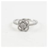 10K White Gold Diamond Ring Size 6.5