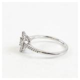 10K White Gold Diamond Ring Size 6.5