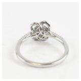 10K White Gold Diamond Ring Size 6.5