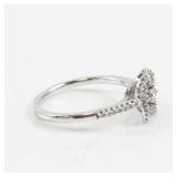 10K White Gold Diamond Ring Size 6.5