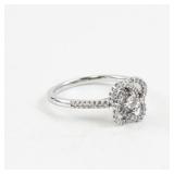 10K White Gold Diamond Ring Size 6.5