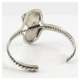 Mexican Sterling Silver 925 Cuff Bracelet with Turquoise Stones