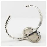 Mexican Sterling Silver 925 Cuff Bracelet with Turquoise Stones