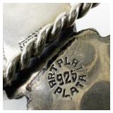 Mexican Sterling Silver 925 Cuff Bracelet with Turquoise Stones