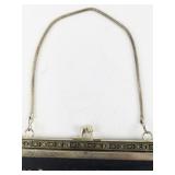 Vintage Floral Needlepoint Purse with Chain Handle