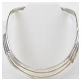 Solid Modernist Mexico Taxco T5-30 Sterling Silver Collar Necklace 68.14DWT!