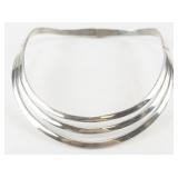 Solid Modernist Mexico Taxco T5-30 Sterling Silver Collar Necklace 68.14DWT!