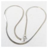 Sterling Silver 24in Herringbone Necklace