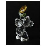 Swarovski Crystal Bear Figurine with Yellow Flower