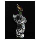 Swarovski Crystal Bear Figurine with Yellow Flower