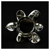 Swarovski Crystal Flower Pot Figurine with Red Flowers