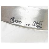 Roderick Tenorio Relos Sterling Silver and 14K Gold Southwestern Style Cuff Watch. New Battery Installed!