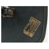 Vintage Blue Faux Leather Train Case/Jewelry Box with Mirror and Locking Clasps