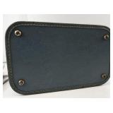 Vintage Blue Faux Leather Train Case/Jewelry Box with Mirror and Locking Clasps