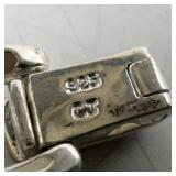 Sterling Silver and Purple Stone Link Bracelet