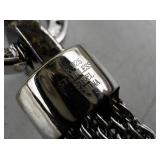 Affinity Blue Diamond Panther Head Sterling Silver & Stainless Steel Bracelet