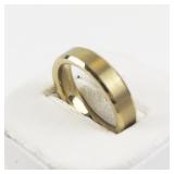 Tungsten Carbide Gold-Tone Band Ring Size 8.75-9