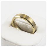 Tungsten Carbide Gold-Tone Band Ring Size 8.75-9