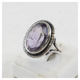 Sterling Silver Amethyst Ring Size 6
