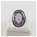 Sterling Silver Amethyst Ring Size 6
