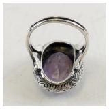 Sterling Silver Amethyst Ring Size 6