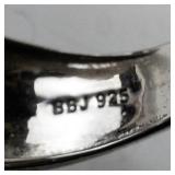 Bangkok Ratnaraj Jewelers Aquamarine and CZ Sterling Silver Ring Size 7.25