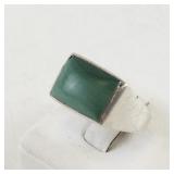 Sterling Silver Malachite Ring Size 6.5