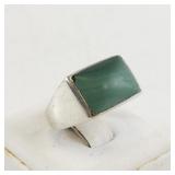 Sterling Silver Malachite Ring Size 6.5