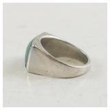 Sterling Silver Malachite Ring Size 6.5